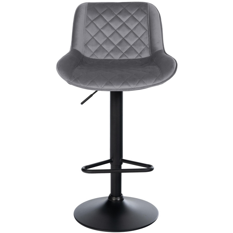 Ensemble de 2 tabourets de bar Kasson en velours gris foncé