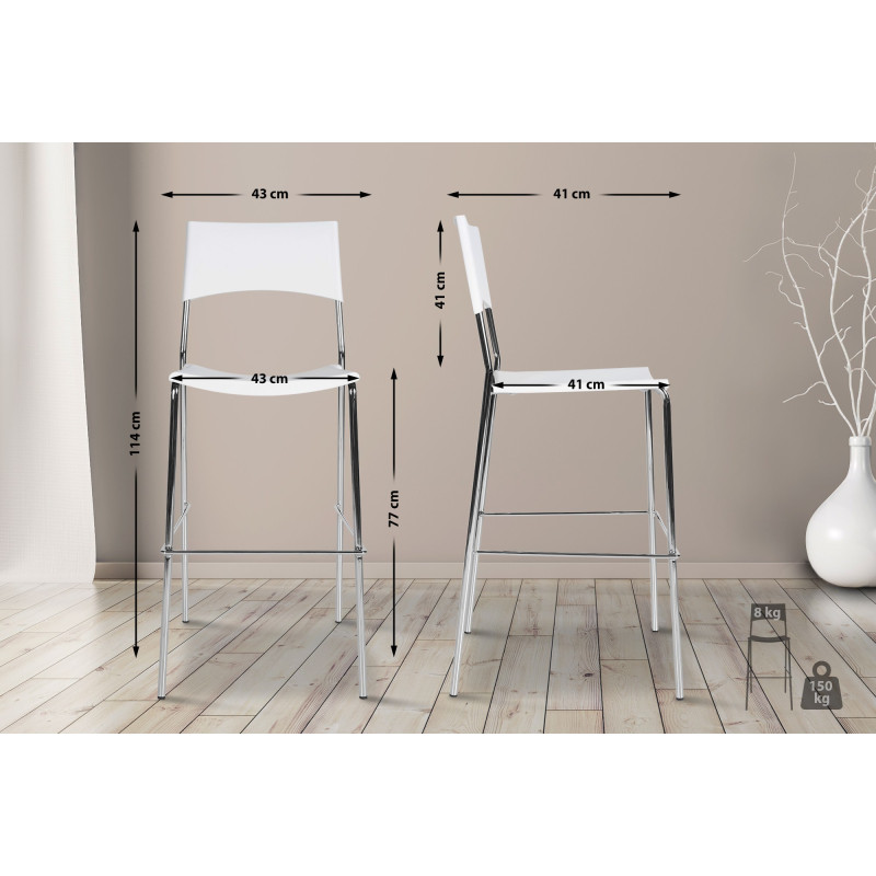 Tabouret de bar Genoa blanc