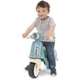 Porteur Scooter - Smoby - Bleu - Pour Bébé de 18 mois - Coffre a jouets sous le siege - L?64,5 x l34 x H47,5 cm