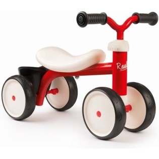 Porteur Métal Rookie - Rouge - SMOBY - Pour Enfant des 12 mois - 4 roues silencieuses et poignée de transport