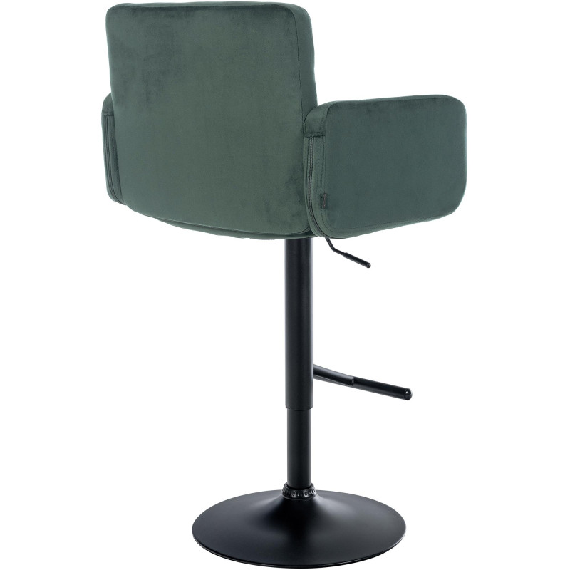 Lot de 2 tabourets de bar Los Angeles velours noir vert foncé