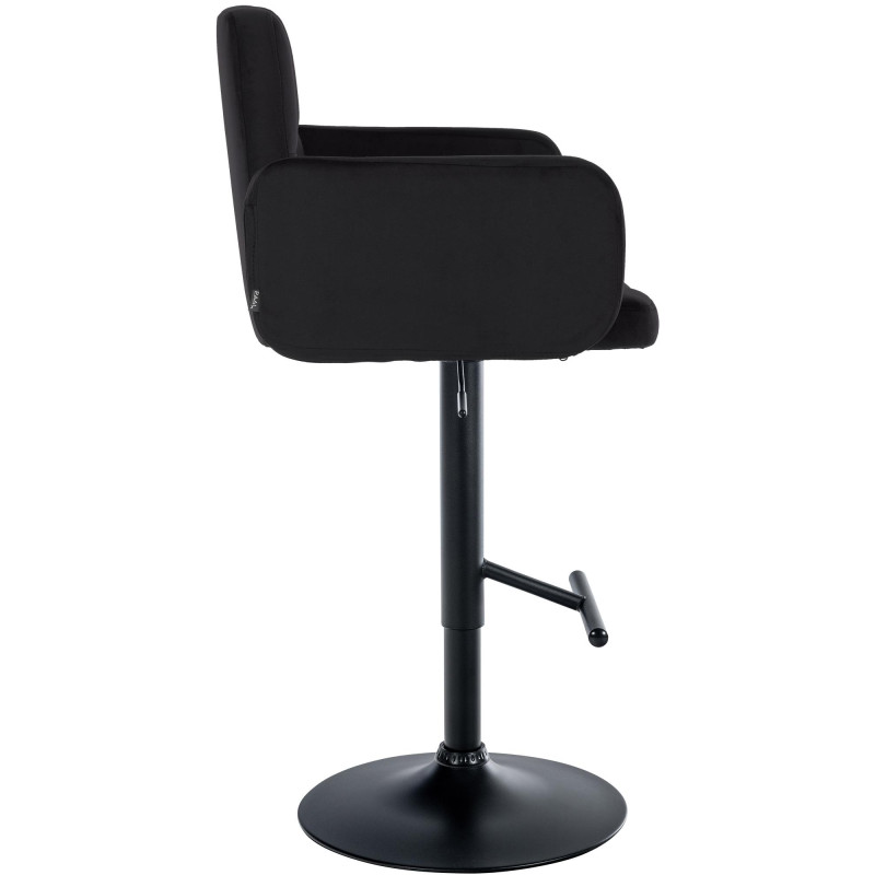 Lot de 2 tabourets de bar Los Angeles velours noir