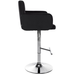 Lot de 2 tabourets de bar Los Angeles velours chrome noir