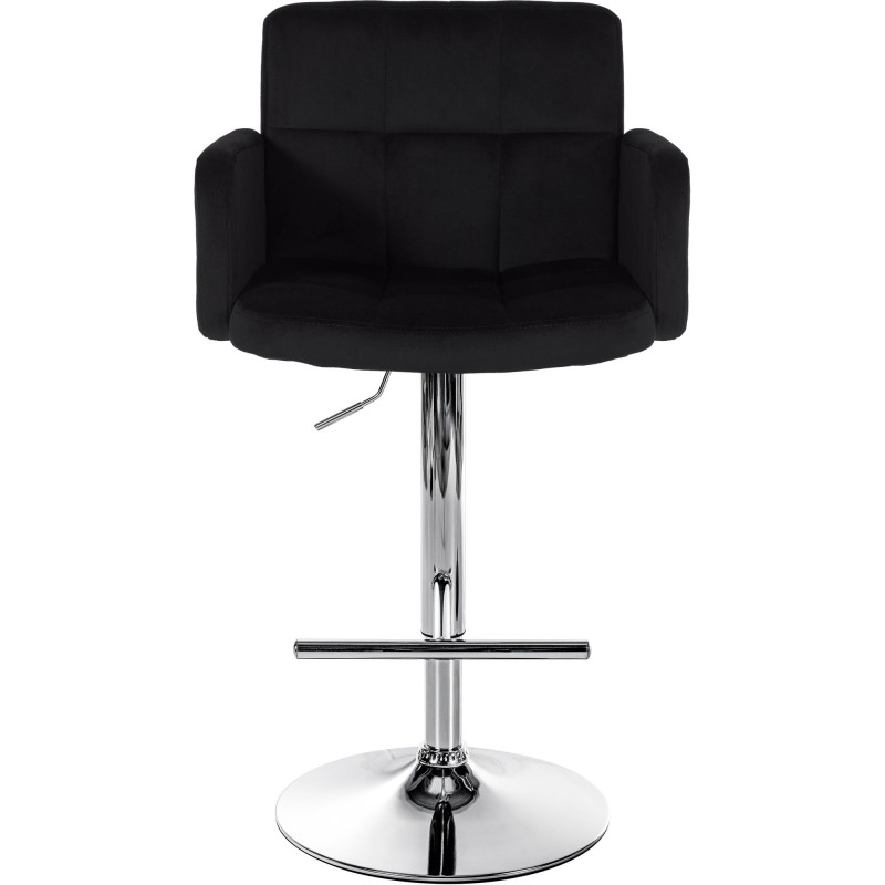 Lot de 2 tabourets de bar Los Angeles velours chrome noir