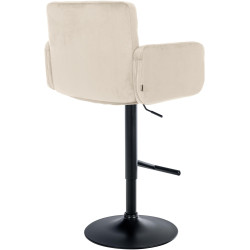 Set di 2 sgabelli da bar Los Angeles in velluto crema,nero