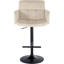 Ensemble de 2 tabourets de bar Los Angeles en velours noir crème