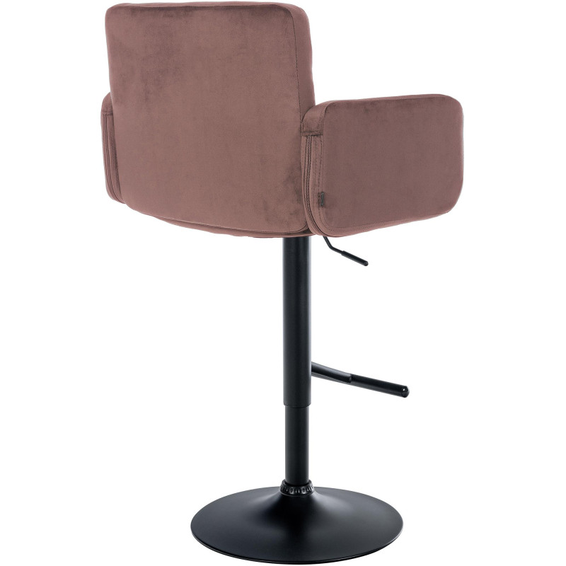 Ensemble de 2 tabourets de bar Los Angeles en velours noir brun