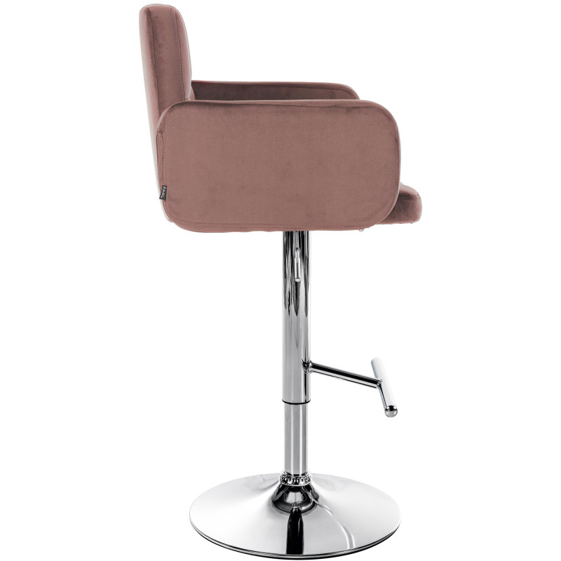 Lot de 2 tabourets de bar Los Angeles velours chrome marron