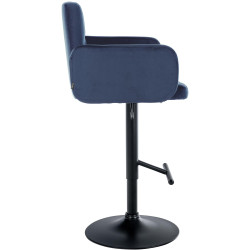 Lot de 2 tabourets de bar Los Angeles velours noir bleu