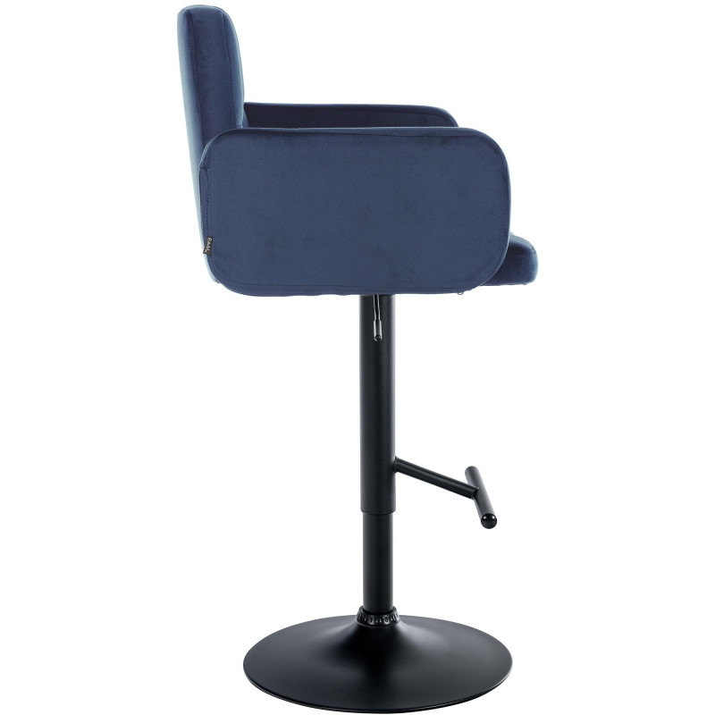 Lot de 2 tabourets de bar Los Angeles velours noir bleu