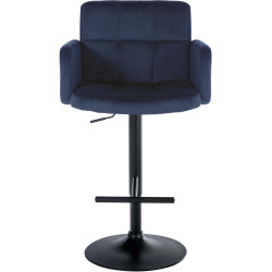 Lot de 2 tabourets de bar Los Angeles velours noir bleu