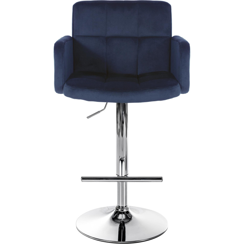 Ensemble de 2 tabourets de bar Los Angeles en velours chromé bleu