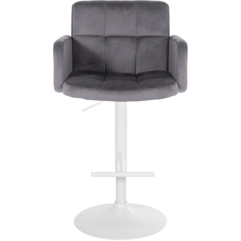 Ensemble de 2 tabourets de bar Los Angeles en velours blanc gris foncé