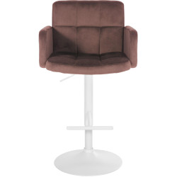 Ensemble de 2 tabourets de bar Los Angeles en velours blanc brun