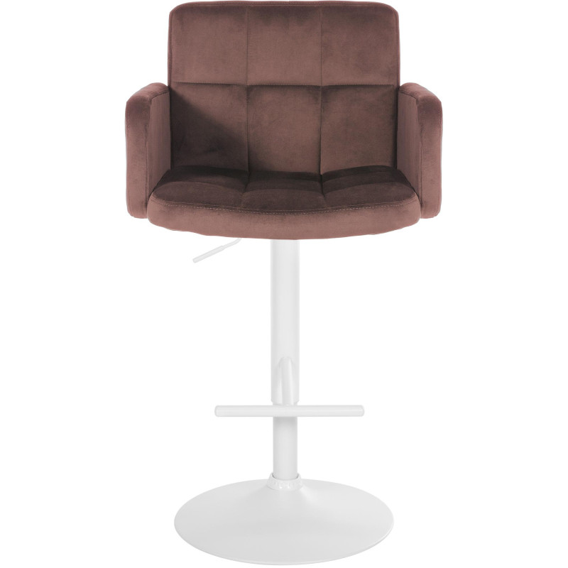 Ensemble de 2 tabourets de bar Los Angeles en velours blanc brun