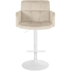 Set di 2 sgabelli da bar Los Angeles in velluto crema,bianco