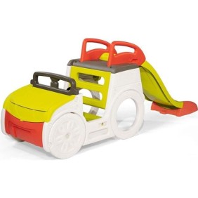 SMOBY - Adventure Car - Multi-activités - Voiture avec poste de conduite, toboggan et bac a sable