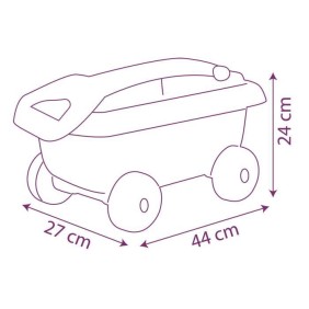 Chariot de plage La Reine des Neiges - SMOBY - Avec seau, tamis, râteau, pelle et moule a sable