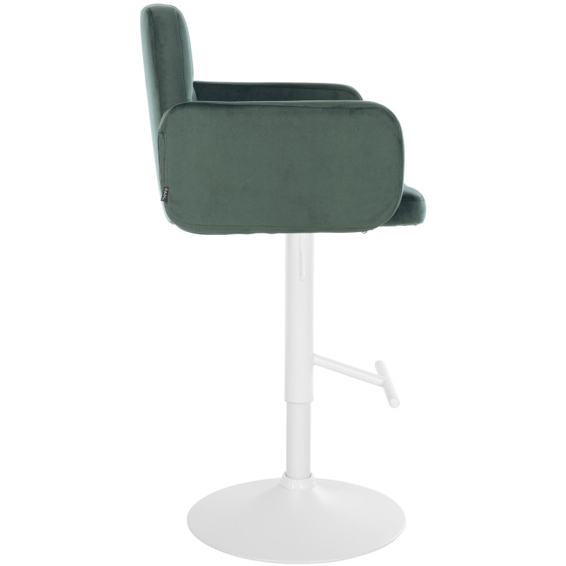 Ensemble de 2 tabourets de bar Los Angeles en velours blanc vert foncé