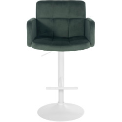 Set di 2 sgabelli da bar Los Angeles in velluto Verde scuro,bianco