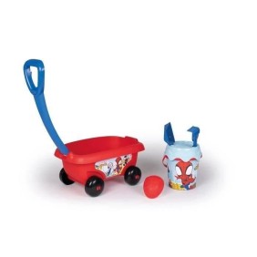 Smoby - Chariot de plage garni Spidey - Fabriqué en France - Pour enfants a partir de 18 mois - Bleu