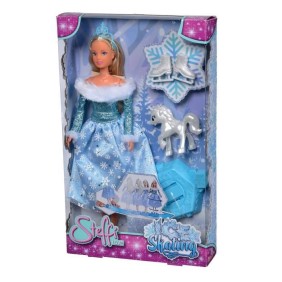 Poupée Steffi Love - SILVERTORN - SL PATINAGE - Patinage sur glace - Robe a flocons de neige - Couronne