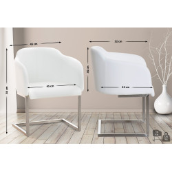 Chaise visiteur Magnus blanche