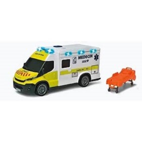 Ambulance Samu - Dickie - IVECO Daily - Roue libre - Effets sonores et lumineux