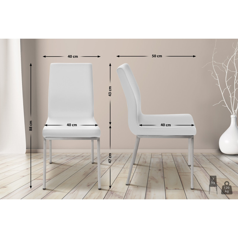 Chaise de salle à manger Colmar, blanche