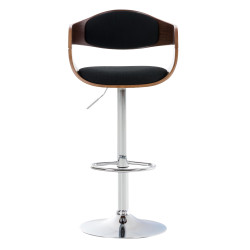 Tabouret de bar en tissu Kingston C noyer/noir