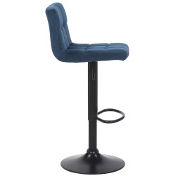 Lot de 2 tabourets de bar en velours Feni bleu