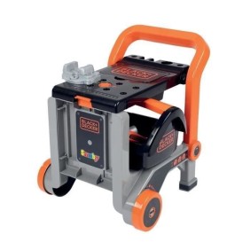 Smoby - Black+Decker - Diable + Boite 3 en 1 - 19 accessoires - Fabriqué en France