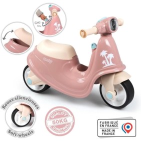 Smoby - Porteur scooter Rose - Coffre a Jouets - Roues silencieuses Dés 2ans