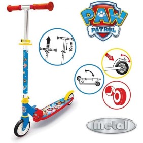 Smoby - Pat' Patrouille Patinette 2 roues - Pliable - Trottinette avec roues silencieuses