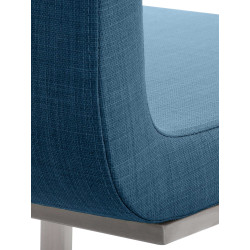 Chaise de salle à manger Belfort, tissu bleu