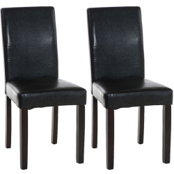 Lot de 2 chaises de salle à manger Ina marron foncé noir