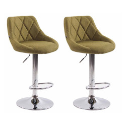 Lot de 2 tabourets de bar Lazio tissu C vert