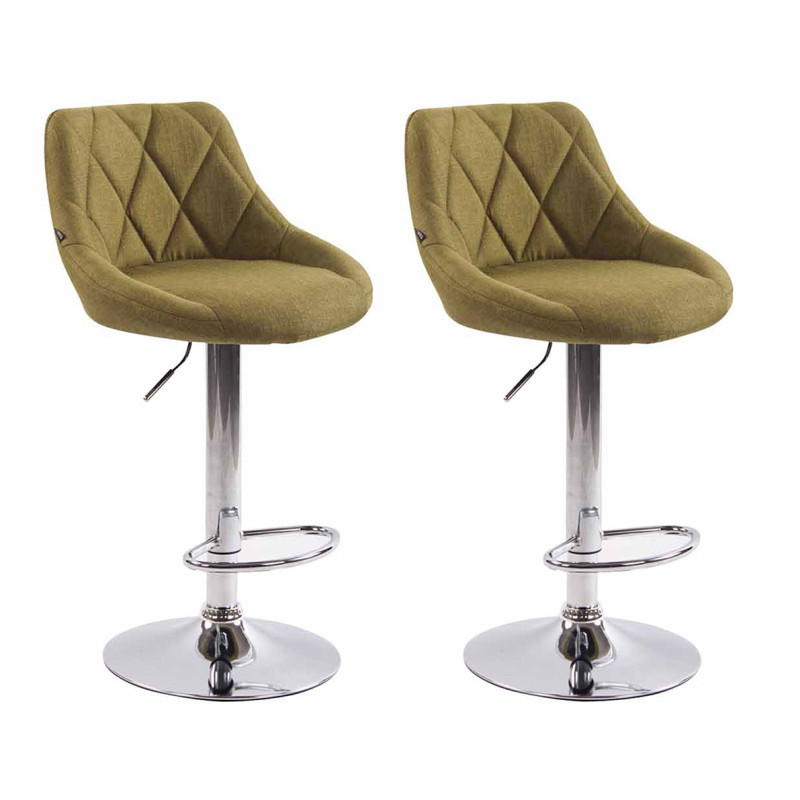 Lot de 2 tabourets de bar Lazio tissu C vert