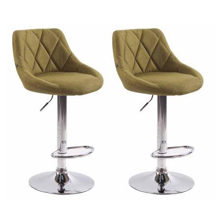 Lot de 2 tabourets de bar Lazio tissu C vert