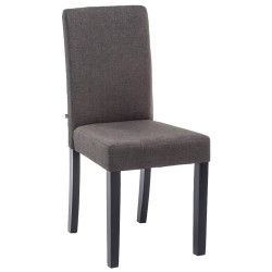 Chaise de salle à manger Ina en tissu noir gris foncé