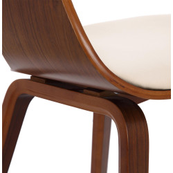 Chaise visiteur Kingston noyer/crème