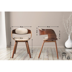 Chaise visiteur Kingston noyer/crème