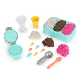 Coffret Kinetic Sand Delices Glaces - SPIN MASTER - Sable magique facile a modeler - 454g