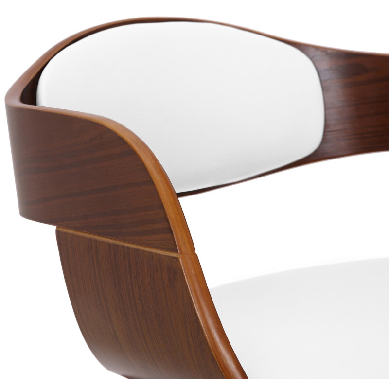 Chaise visiteur Kingston noyer/blanc