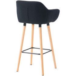 Lot de 2 tabourets de bar Grant en tissu noir