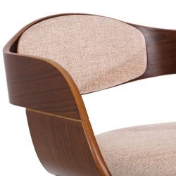 Chaise visiteur Kingston en tissu noyer/crème