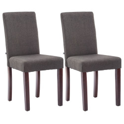 Ensemble de 2 chaises de salle à manger Ina, tissu cappuccino gris foncé