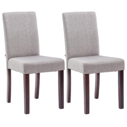 Ensemble de 2 chaises de salle à manger Ina, tissu cappuccino gris clair