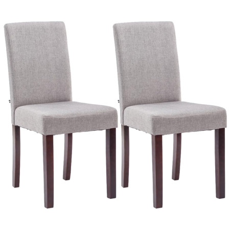 Ensemble de 2 chaises de salle à manger Ina, tissu cappuccino gris clair