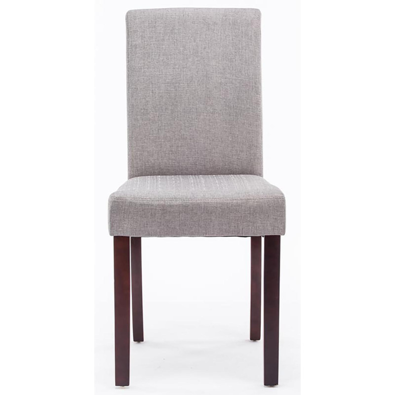 Lot de 2 chaises de salle à manger Ina en tissu cappuccino gris clair